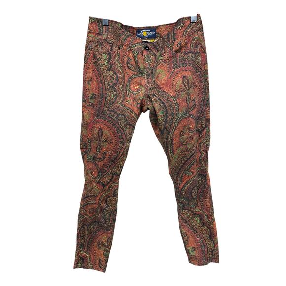 Lucky Brand Women’s Jeans Charlie Skinny Clay Red Paisley Pants Size 6/28